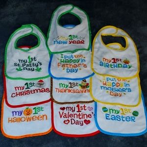 Baby's First Year Holiday Bibs (10)